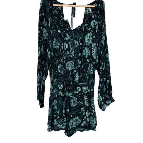 Free People Boho Western Cowgirl Green Dance 'Till Dawn Romper Small - Picture 4 of 11